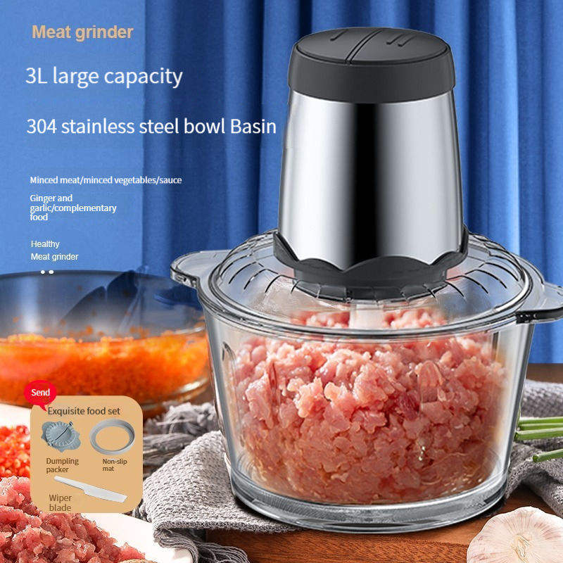 Stainless Steel Blade 3L Small Vegetable Mixer Multifunction Mini Electric Blender Meat Choppers Meat Grinder