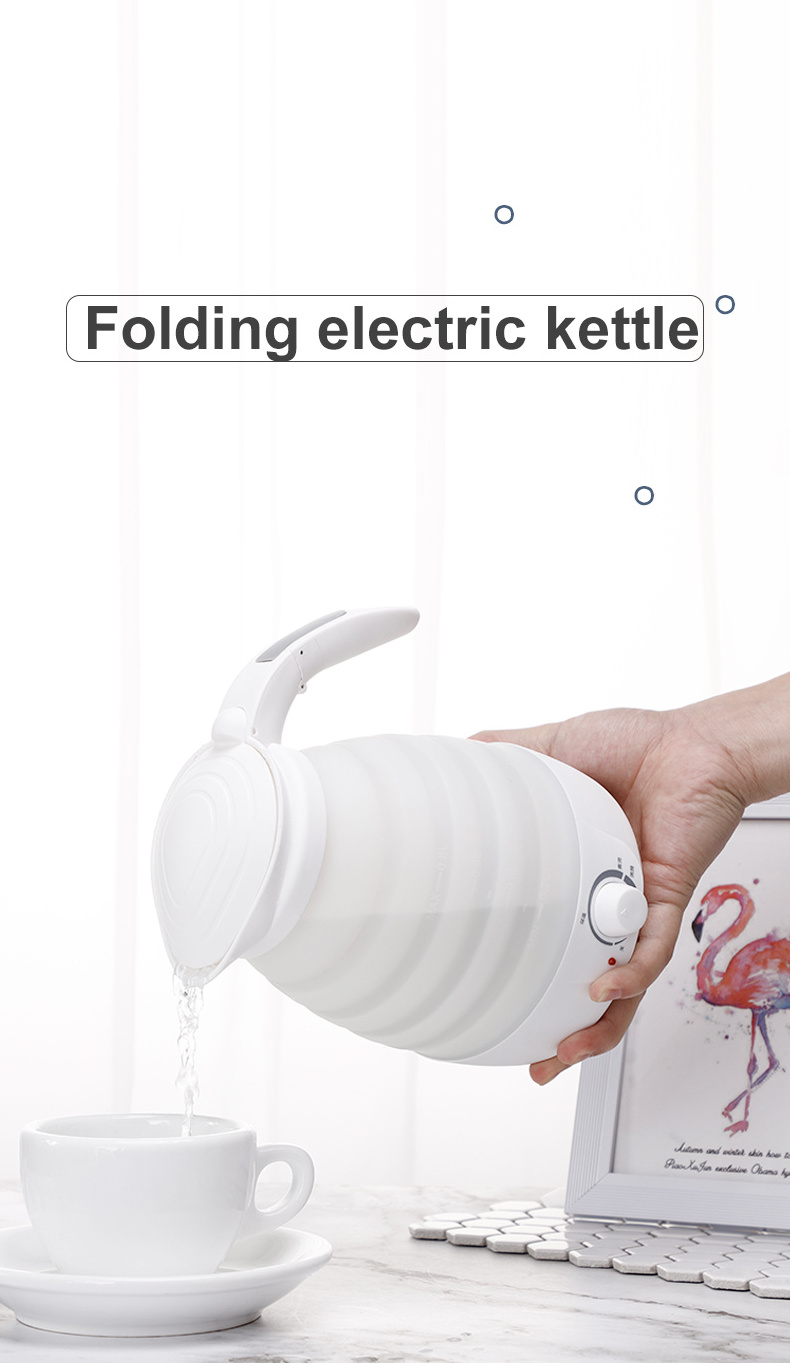 Factory directly supplying Collapsible Food Grade Folding Silicone Camping Travel Electric Water Kettle