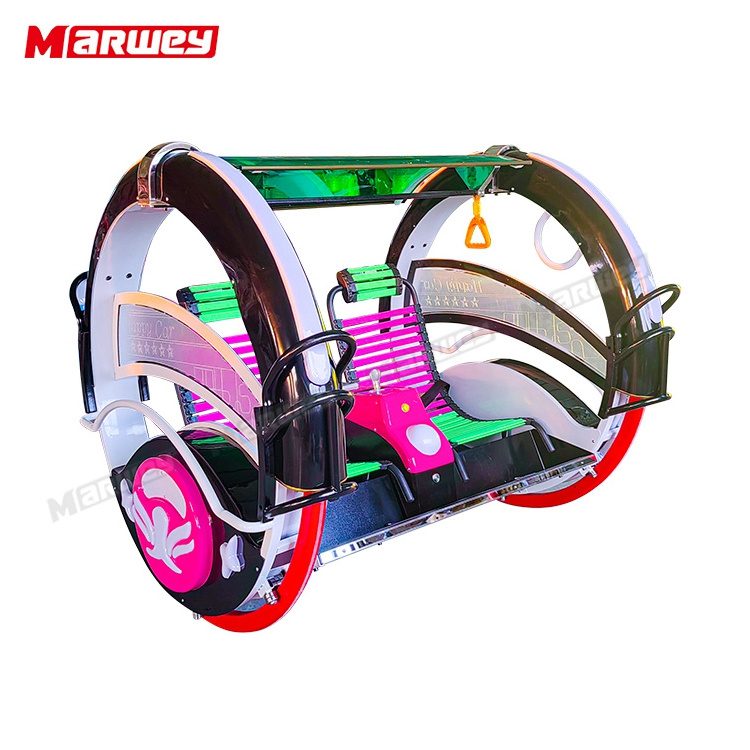 Outdoor Amusement Ride Electric Happy Balance Car Adults Le Bar Swing Led Rotating Cars Moonwalk 180 Degree Rolling Car