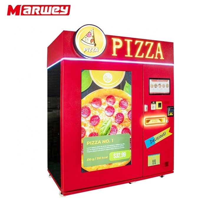 Hot Selling The Commerical Fully Automatic Self Service Pizza Machine 55inch Touch Screen Pizza Vending Machines Kiosk For Sale