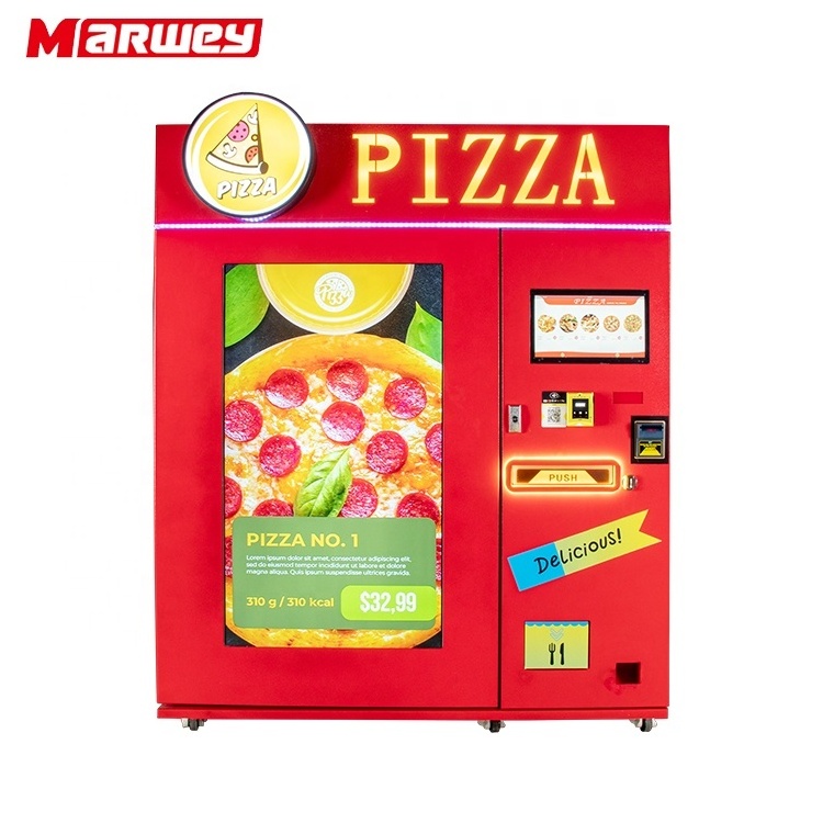 Hot Selling The Commerical Fully Automatic Self Service Pizza Machine 55inch Touch Screen Pizza Vending Machines Kiosk For Sale