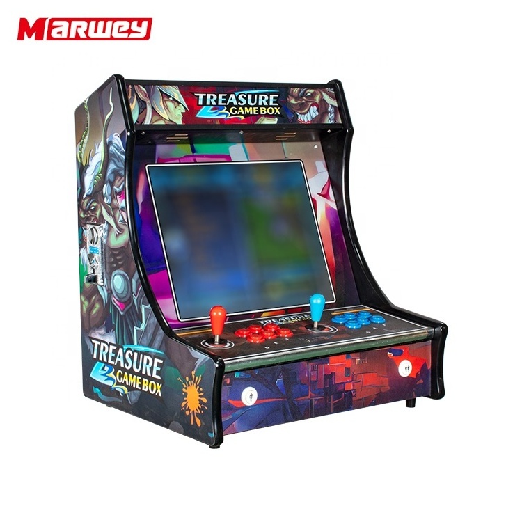 Marwey New Design Mini Tabletop Video Game Machine Multi Game Classic Retro Arcade Cabinet 2 Players Fighting Bartop Machine