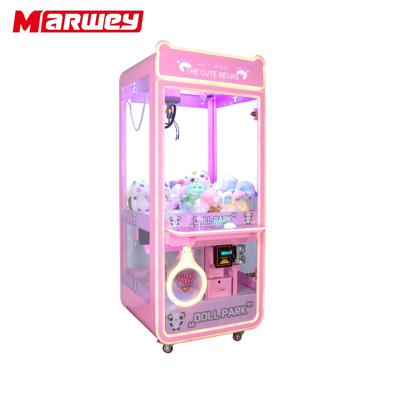 Wholesale Custom Coin Operated Toy Vending Arcade Claw Crane Machine Cheap Bill Operation Doll Claw Machine With Bill Acceptor