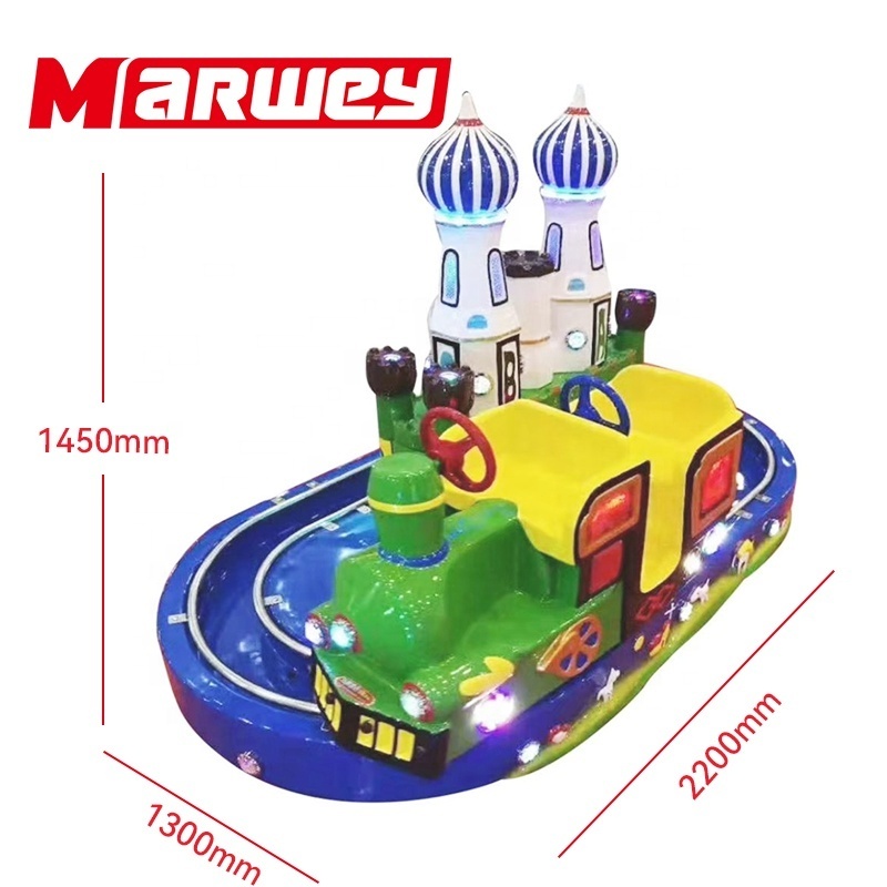 New Coin Operated Track Castle Kids Small Amusement Park Trains Mini Theme Park Miniature Rotating Kiddie Rides Track Train