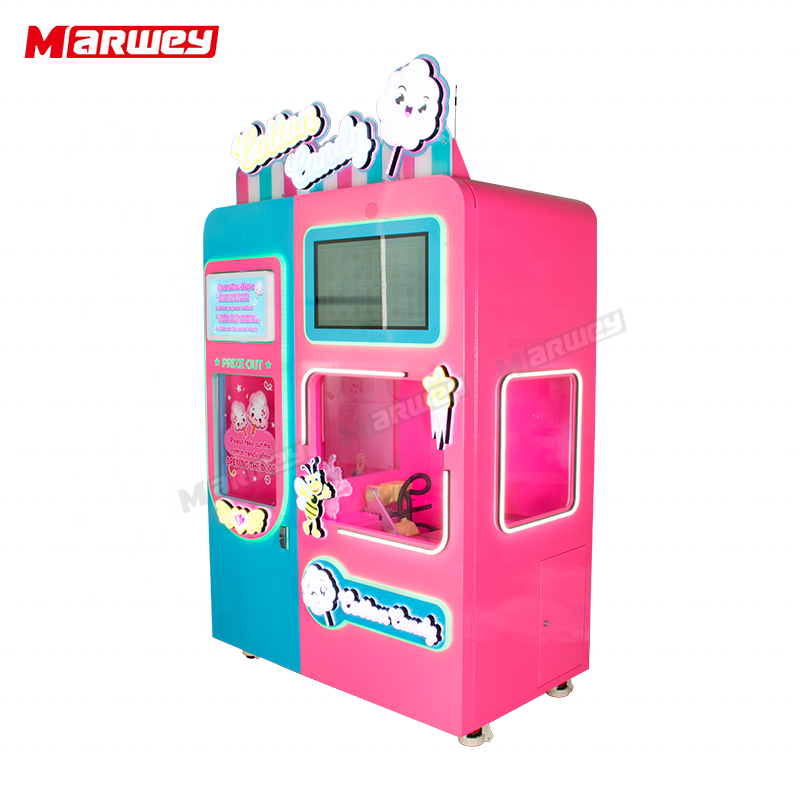 New Automatic Commercial Custom Cotton Candy Making Machine Touch Screen Self-Service Cotton Candy Vending Machine Supplier