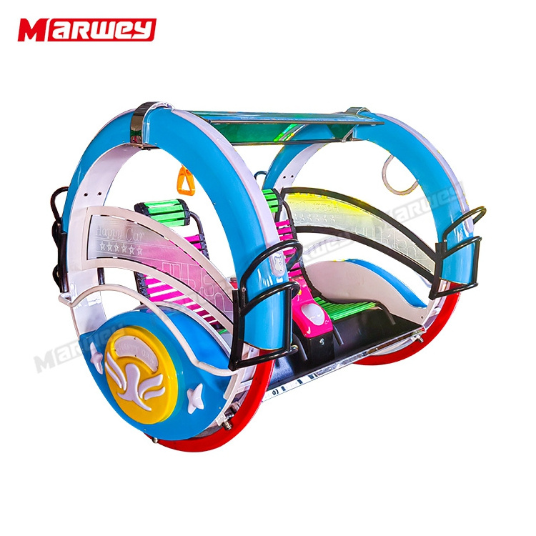 Amusement Happy Balance Outdoor Rotating Rolling Cars Electric Moonwalk Happy Car 180 Degree Remote Control Rolling Car