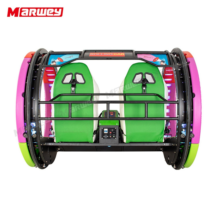 Portable Amusement Theme Park Happy Le Bar Cars Outdoor Remote Control 360 Degree Rolling Car Ride For Adults