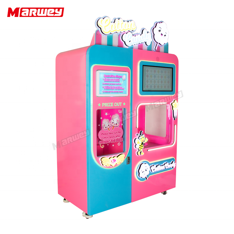 New Automatic Commercial Custom Cotton Candy Making Machine Touch Screen Self-Service Cotton Candy Vending Machine Supplier