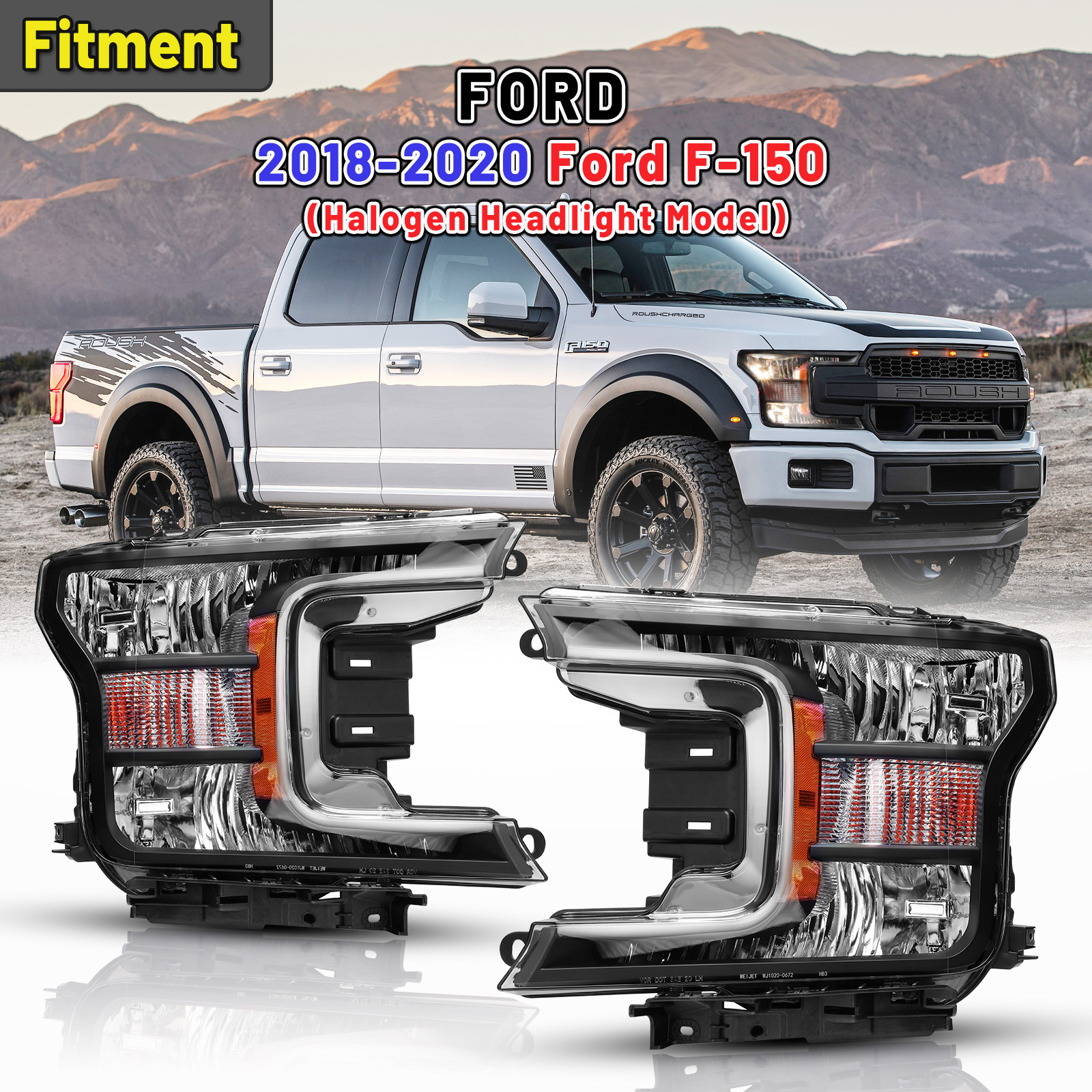 Factory price Custom Auto lighting system LED car headlamp front head lamp light headlight for Ford F150 2018 2019 2020