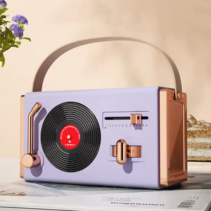 Portable Mini Speaker Classical Vintage 5W Power Wireless BT Retro  Vinyl Record Player Speaker Handheld Bluetooth Speaker