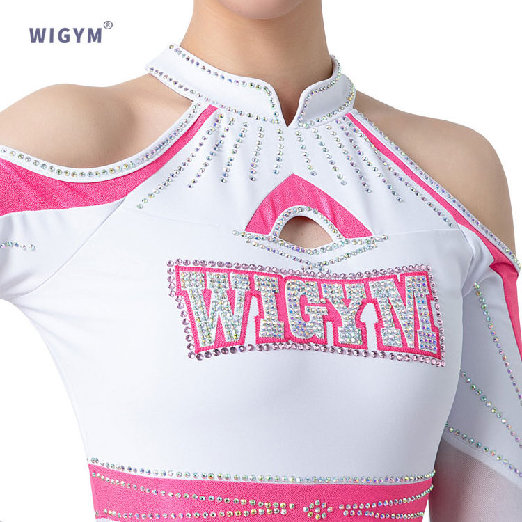 WIGYM Wholesale Digital Printing Pink Cheerleading Uniforms Cheer Uniforms for Girls