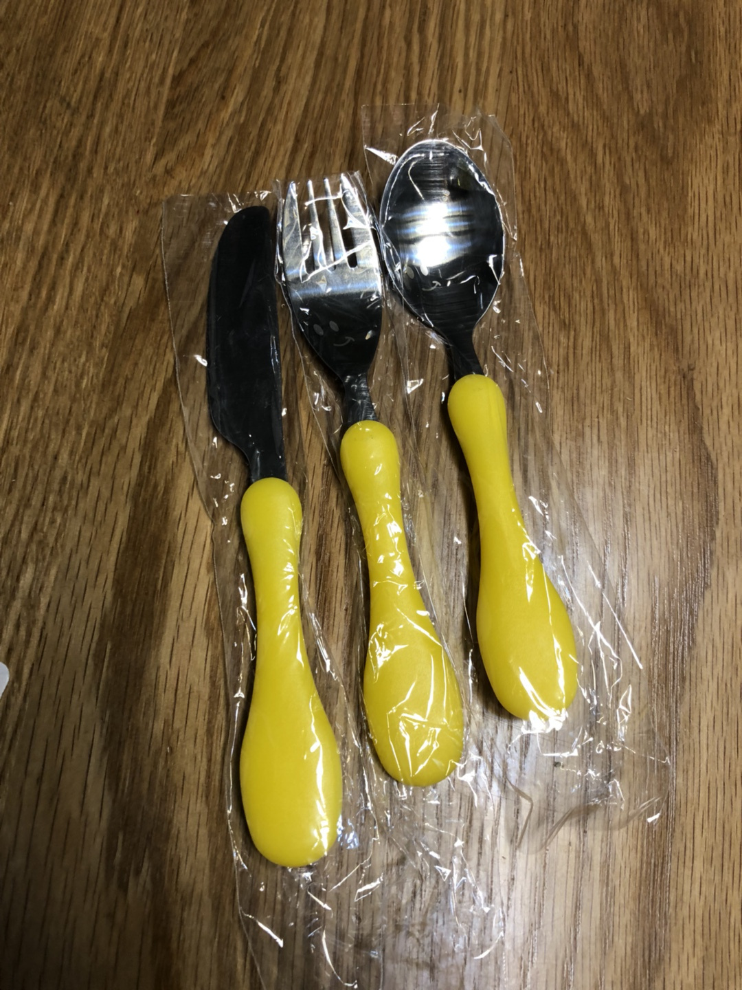 3 Piece Spoon Fork Knife Stainless steel children's cutlery with color handle