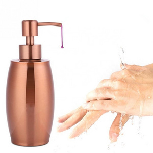 Stainless Steel 350ml Hand Pumped Soap Liquid Lotion Dispenser Home Hotel Bathroom Accessory Rose Golden Shampoo Dispenser