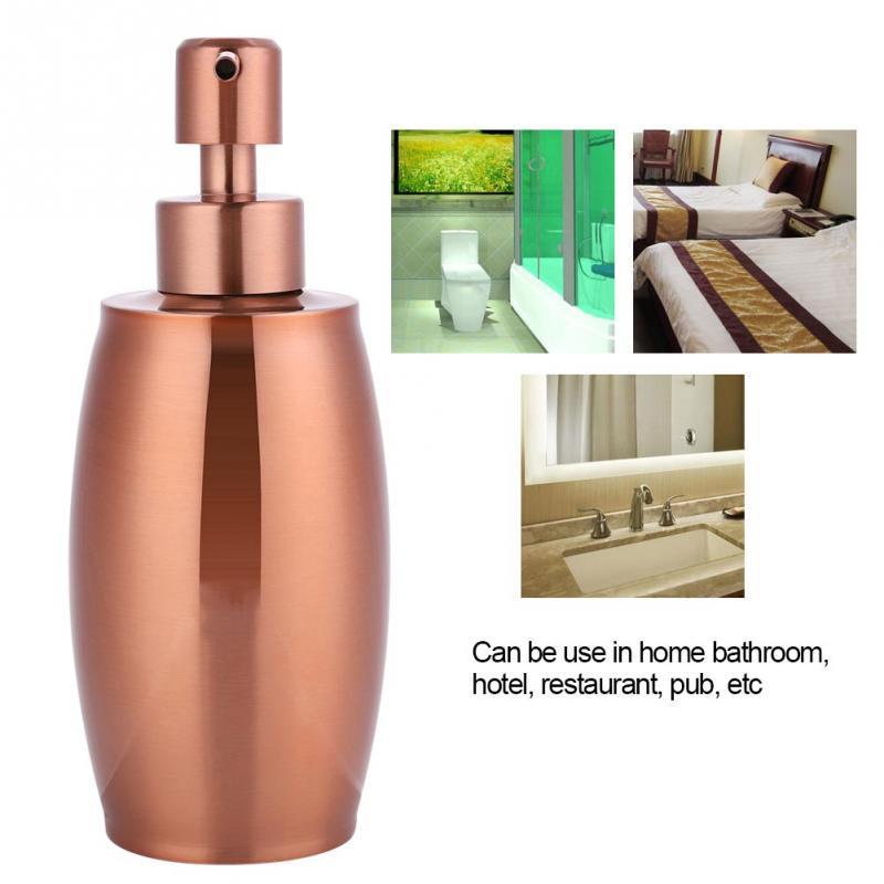 Stainless Steel 350ml Hand Pumped Soap Liquid Lotion Dispenser Home Hotel Bathroom Accessory Rose Golden Shampoo Dispenser