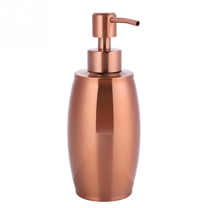 Stainless Steel 350ml Hand Pumped Soap Liquid Lotion Dispenser Home Hotel Bathroom Accessory Rose Golden Shampoo Dispenser