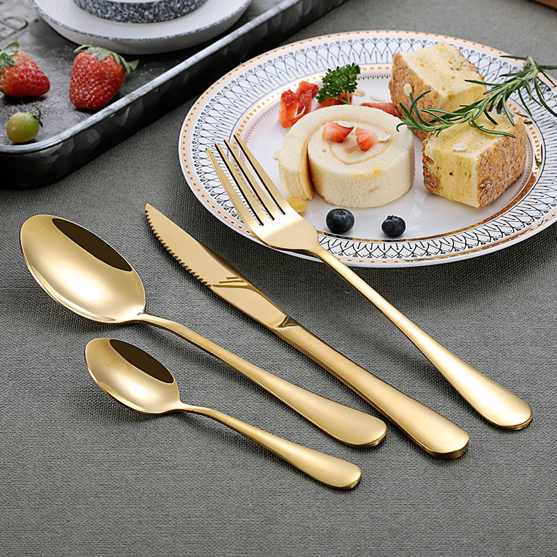 Practical type stainless steel flatware sets,black/gold/copper plated wedding flatware cutlery set,Buffet tableware dinner set