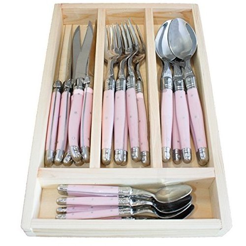 Mixed color cutlery set stainless steel laguiole cutlery and flatware for wedding