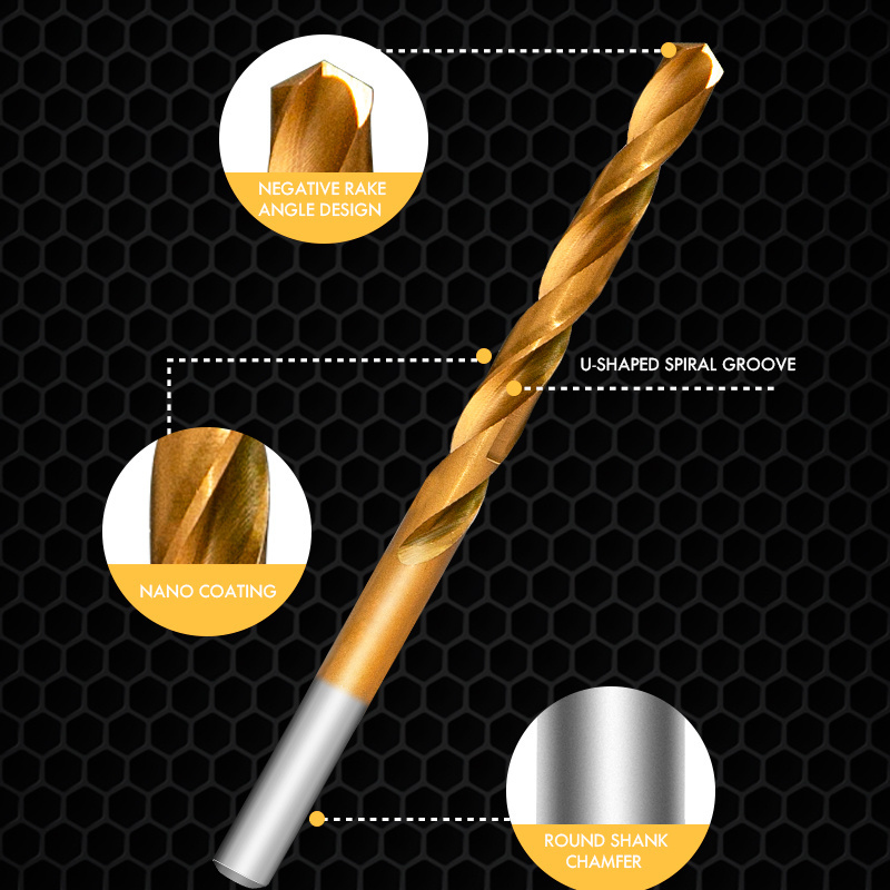 PEGATEC HSS Twist Drill Bit High Speed Steel Jobber Drill Bits, General Purpose for Wood Plastic Alloys