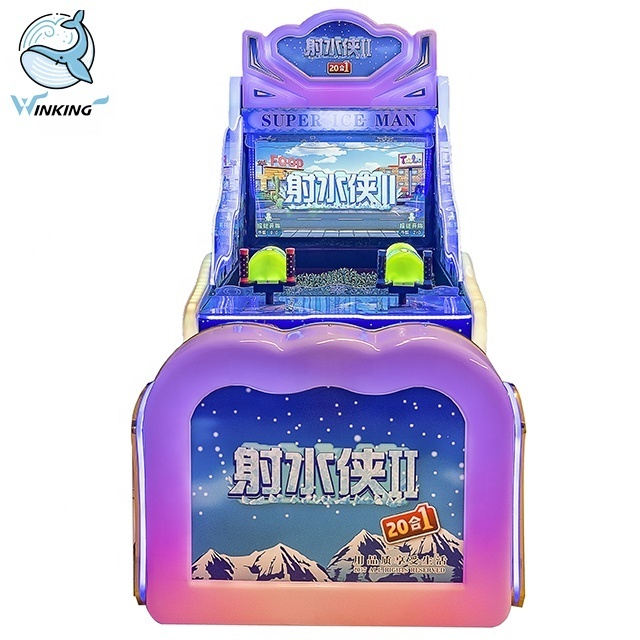 winking Super Ice Man Indoor Amusement Coin Operated Redemption Lottery Machine Water Shooting Arcade Game Machine For Sale