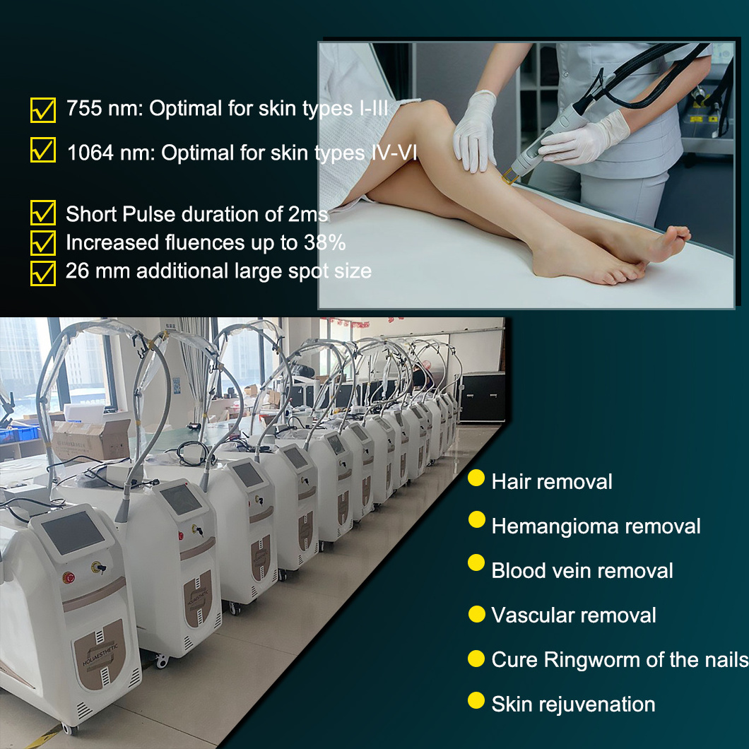 755nm Alexandrite Laser 1064nm Long Pulse Nd Yag Laser Hair Removal Alexandrite Laser Candle