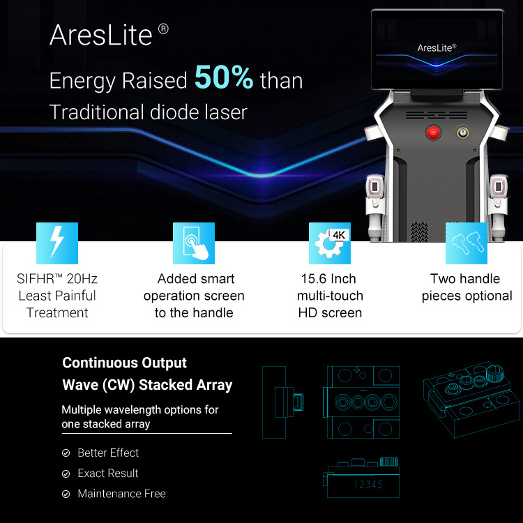 2024 Professional Winkonlaser Diode Laser 4 Wavelengths 20Hz 755 808 940 1064Nm Permanent Diode Laser Hair Removal Machine