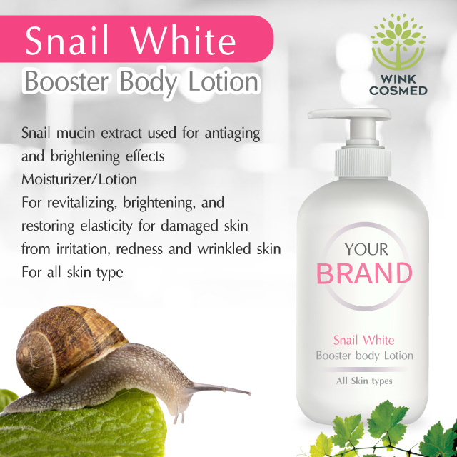 Private Label OEM Snail Gluta White Body Lotion Moisturizing Cream Dark circles Black Skin Whitening Body Skin Care Brightening