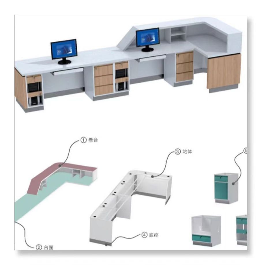 Hospital furniture customize reception desk medical furniture laboratory furniture front desk table nurse desk