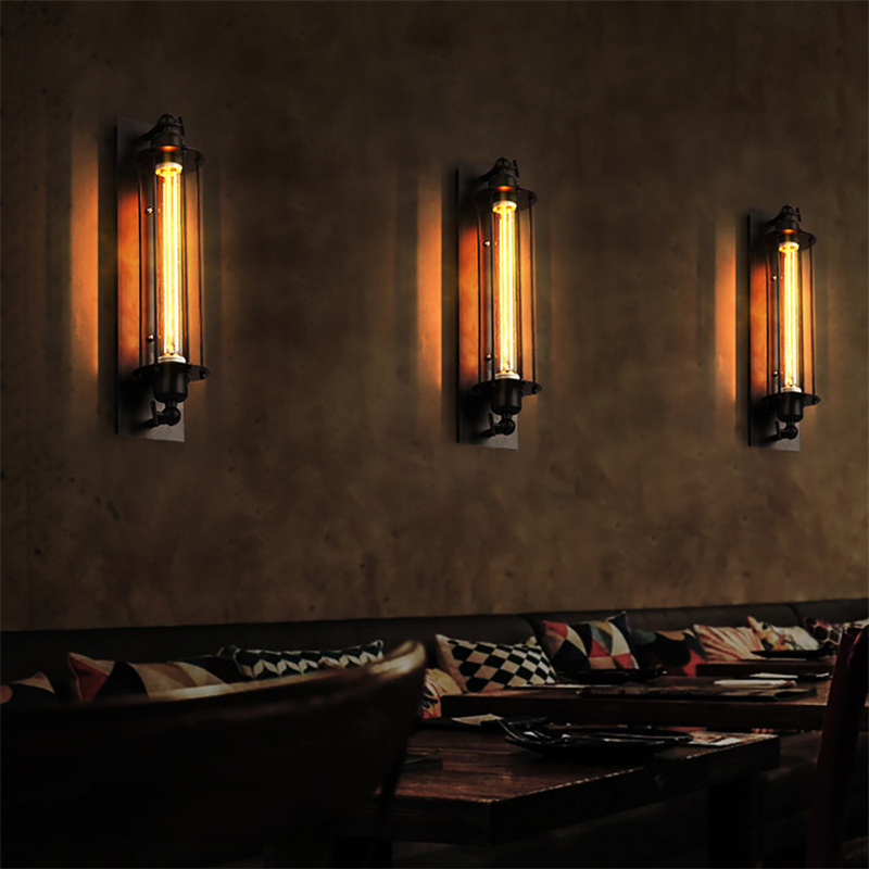 American Industrial Style Wall Light Iron Edison Retro Flute Wall Lamp Classic LED Vintage Wall Sconce Light