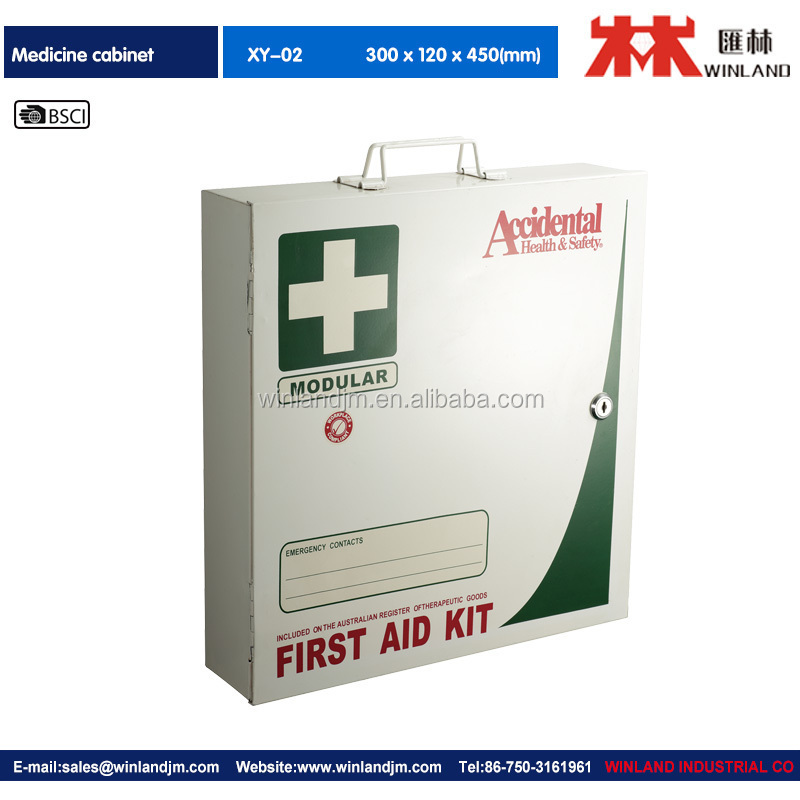 Modern metal Wall mounted Galvanized steel Hospital Medicine Cabinet First Aid Box