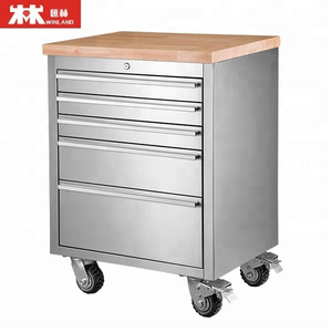 26 inch Stainless Steel Tool Trolley Chest Work Bench Tool Cabinet Workshop