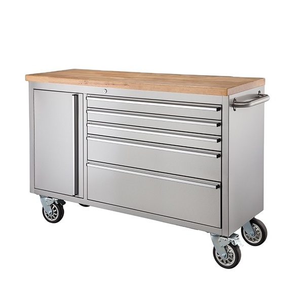 56 inch Stainless Steel Rolling Tool Cabinet Workbench Tool Drawer Cabinet