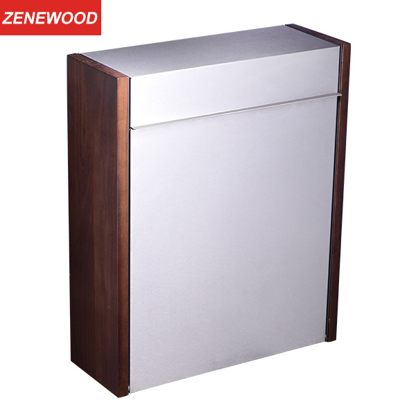 Zenewood Stainless Steel Wooden Mailbox Outdoor Wall Mounted Mailbox