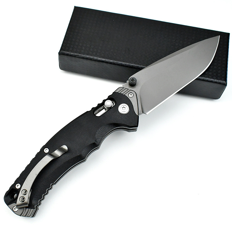 2024 New Outdoor fishing portable pocket knife 440A steel carbon fiber handle folding knife portable for defense tactical knife