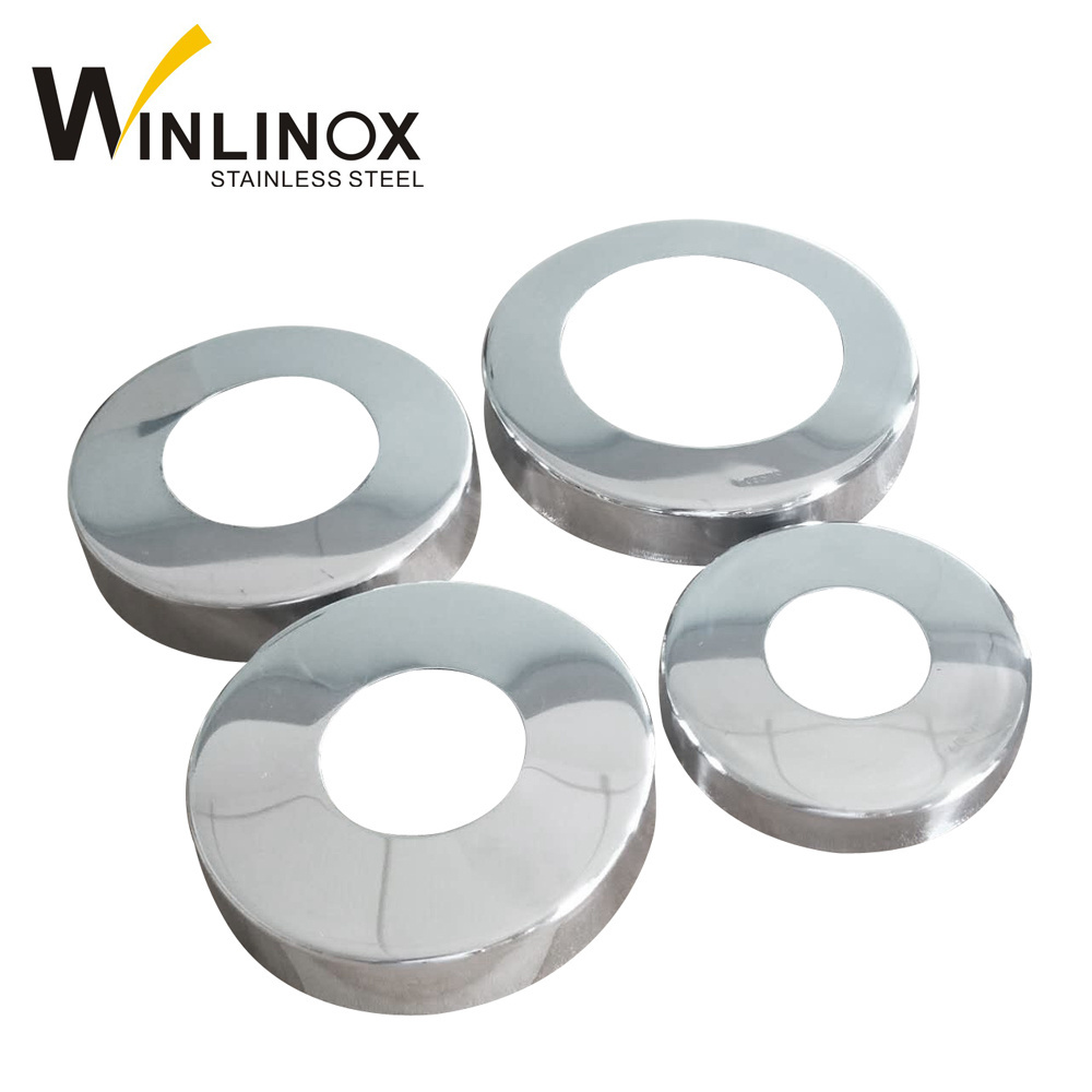 Stainless Steel Round Base Flange Cover Stair Railing System