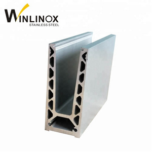 Aluminum U Channel Profile For Frameless Glass Railing Balustrade