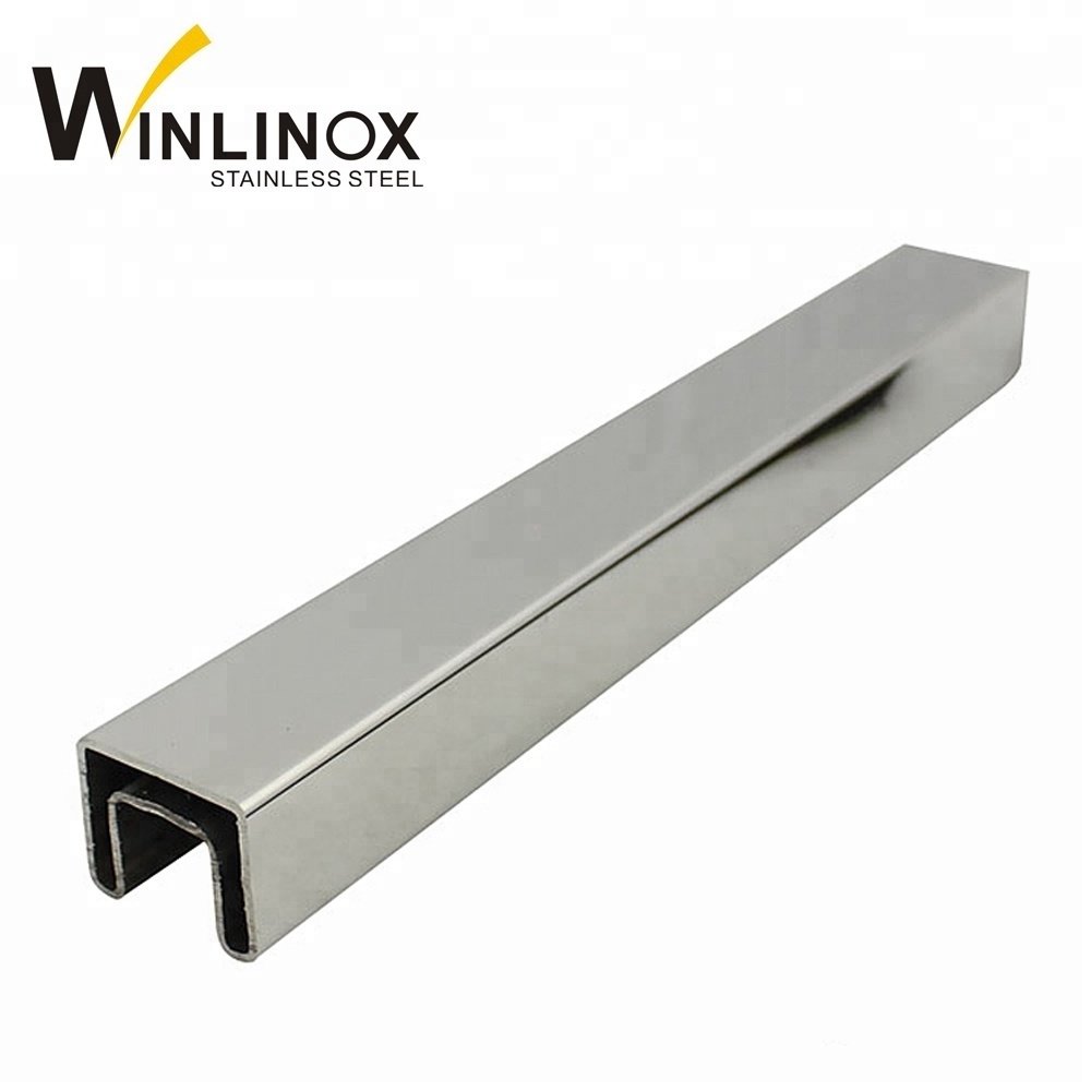 Aluminum U Channel Profile For Frameless Glass Railing Balustrade