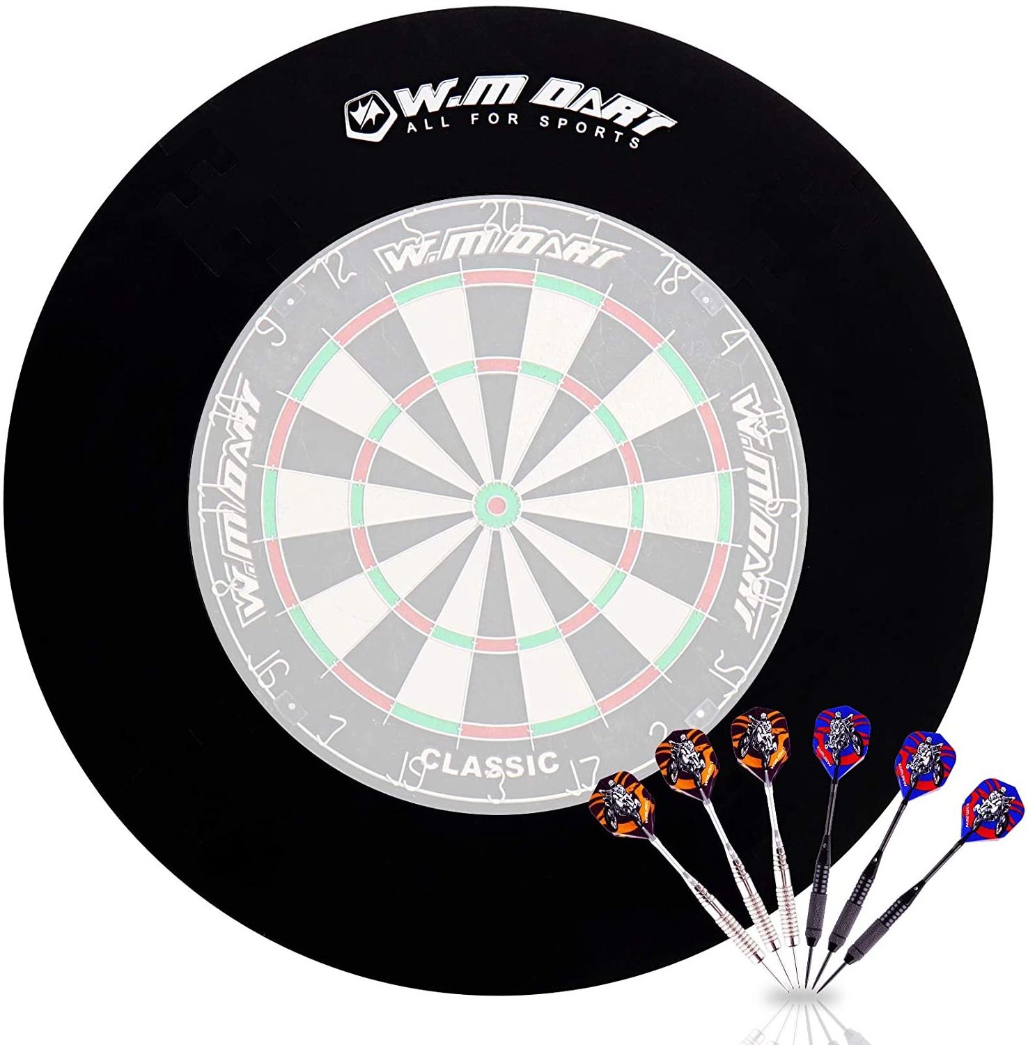 Win.max Dart Board Backboards EVA Reversible dartboard Surround Protector with 6 Darts