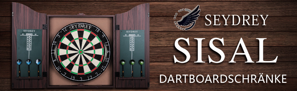 Seydrey High-quality sisal Dartboard with dart cabinet and 6 darts