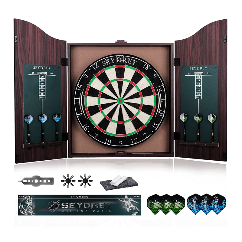 Seydrey High-quality sisal Dartboard with dart cabinet and 6 darts