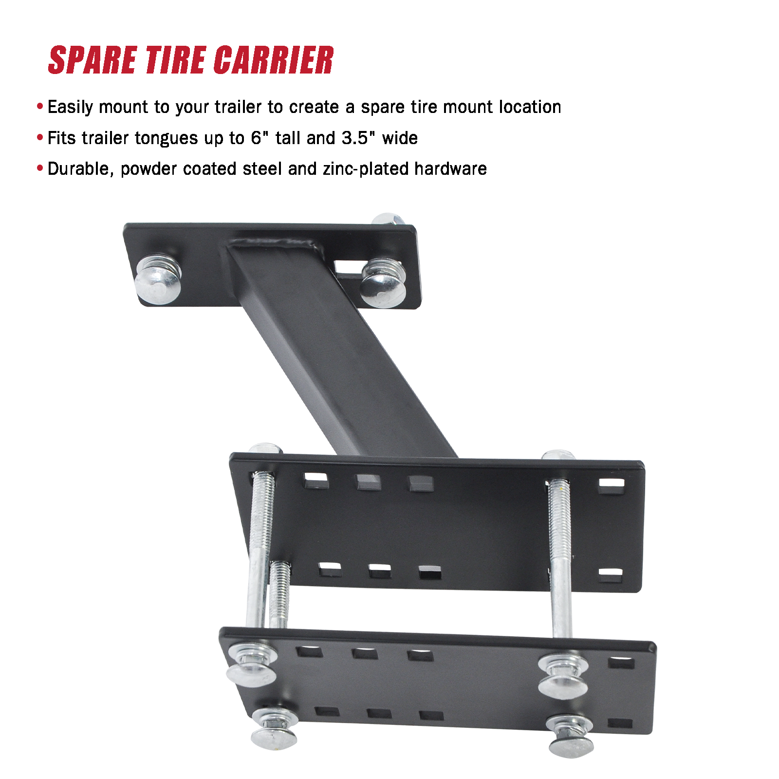 Winmax Vehicle Maintenance Equipment Spare Tire Carrier Rack Trailer Parts Fits Trailer Tongues Up to 6