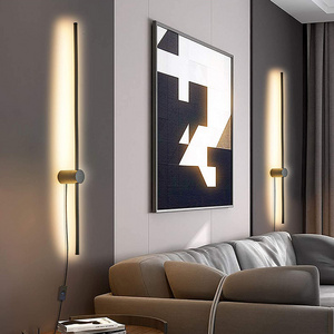 Wall Mount Linear Slim LED Wall Light Rotating Indoor Sconce for Bedroom Wall Lamp