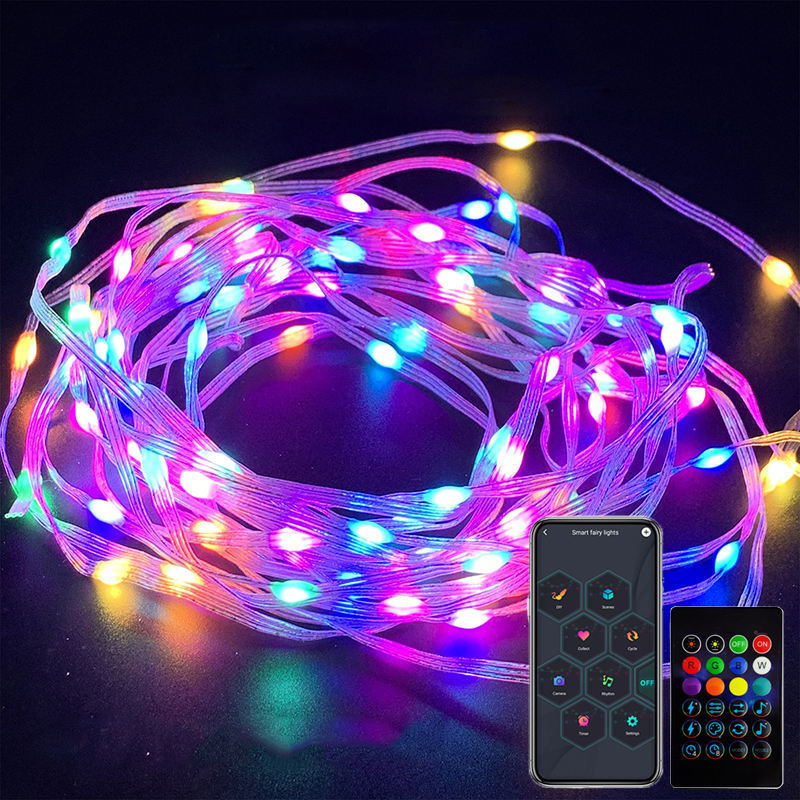 Waterproof Outdoor Fairy String Smart Home Light Music Wifi USB Remote App Remote Control LED Christmas Lights