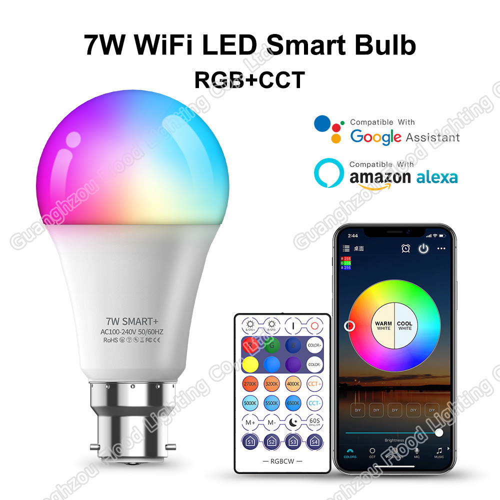 Smart bulb Light led Wifi Bulb 7W 9W 10W Color Changing RGB LED Bulb e27e26 110V 220V APP Remote Compatible Alexa Google Home