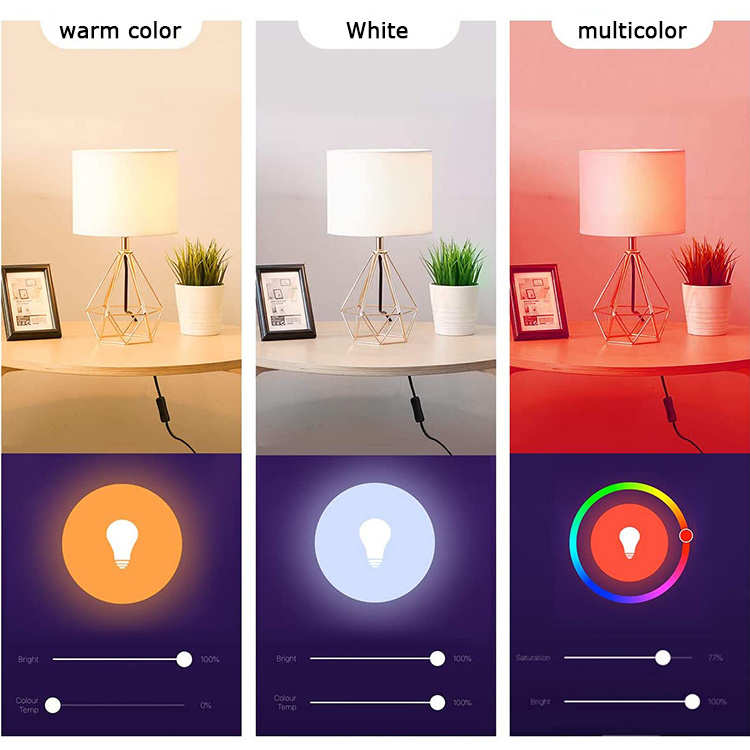 LED Candelabra Bulb 9W WIFI smart candle bulb indoor lighting base Voice Control Color Changing Music Alexa Tuya light bulb lamp