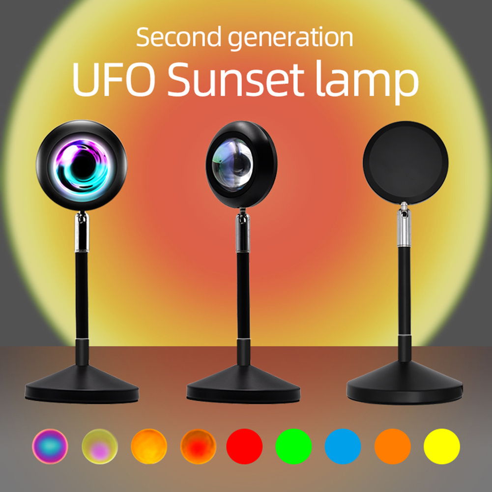 New Modern tuya RGB Floor Sunset Lamp for Art Photography USB Zoomable Projection LED Sunset Light for Home Bedroom Shop