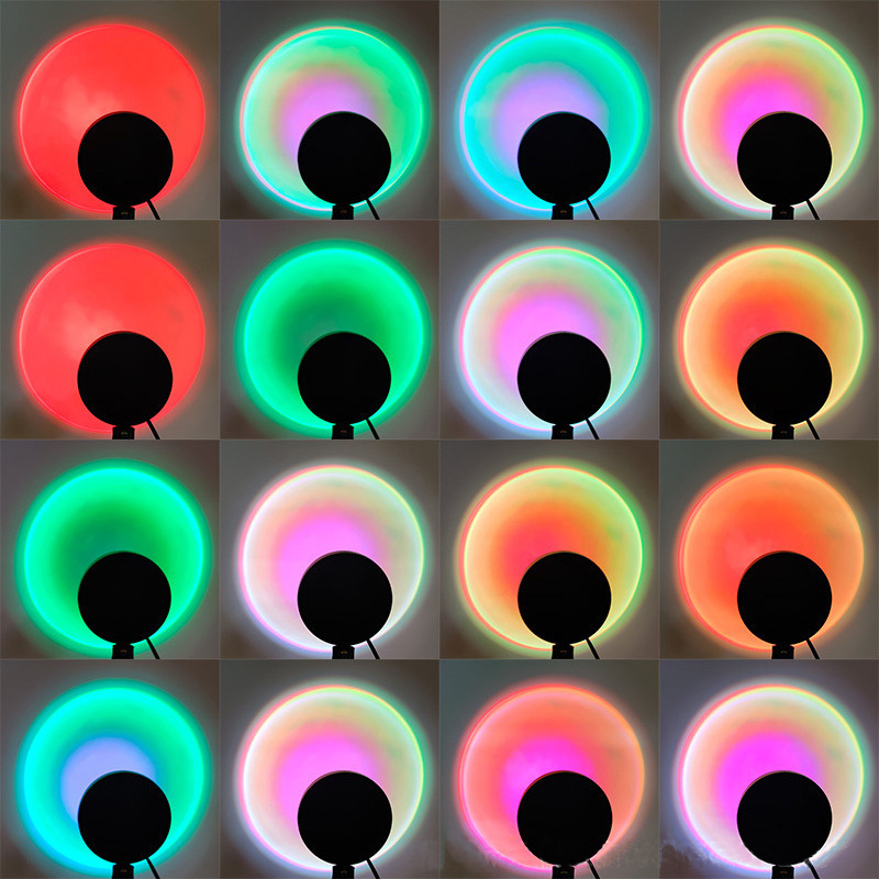 Halo Lamp LED Sunset Lamp Live Broadcast Background Sunset Projector Lamp Sunrise Light