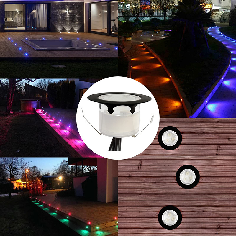 Tuya wifi smart RGB LED Deck Light IP67 Outdoor Garden Yard Decor Lamp Recessed Decking Stair Landscape Pathway Step Lighting