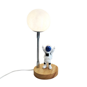 Moon Table Lamp for Kids Space Buddy Light Astronaut Night Light USB Powered and Button Control 3D Moon Light