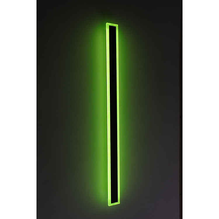 Smart tuya Outdoor Garden light Aluminum Wall Sconce Art Decorative Waterproof rgb linear outdoor lighting lamp