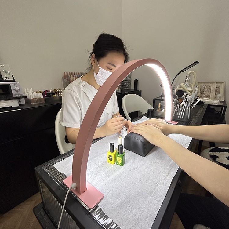 Arc lamp U-shaped half-moon nail highlight lamp set beauty salon eye protection simple LED nail desk lamp